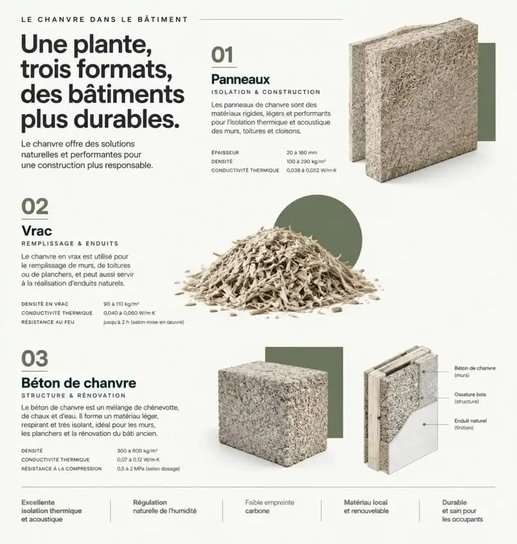 Les différents formats d'isolation en chanvre pour la rénovation